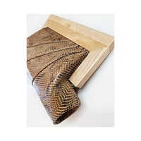 Image 1 of Snake Embossed Leather & Timber Clutch