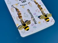 Image 2 of Golden Bumble Bee Earrings