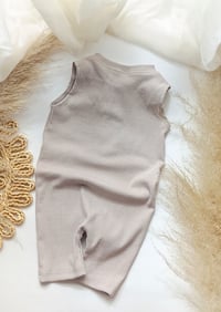 Image 3 of Baby Boy Onesie for Photoshoot | Jeremy | neutral beige | 12 months | ribbed fabric