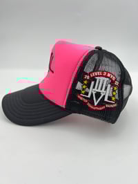 Image 3 of LVL3 NYC (PINK & BLACK) TRUCKER HAT 