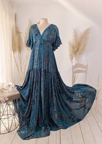 Image 2 of Boho maxi dress for photoshoot | Lorette | size S-M-L | turquoise | photo props