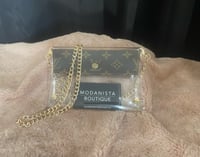 Image 3 of Upcycled Material From LV Handbags / Stadium Approved Clear Purse (Small)