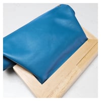 Image 5 of Teal Leather & Timber Clutch  
