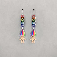 Rainbow Troll Doll Earrings