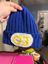 Image 2 of Crochet ribbed beanie w/numbers