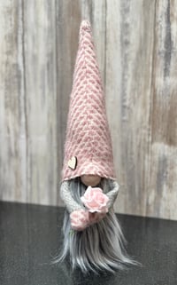 Image 1 of Dusky pink Lambswool Wee Rose Gnome
