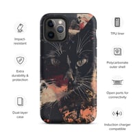 Image 5 of Beautiful Black Cat Face Splatter Painting Tough Case for iPhone®