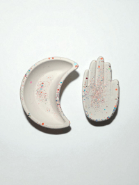 Image 2 of Celestial Moon & Hand Trinket Dish Set - Jewelry Holder & Altar Decor