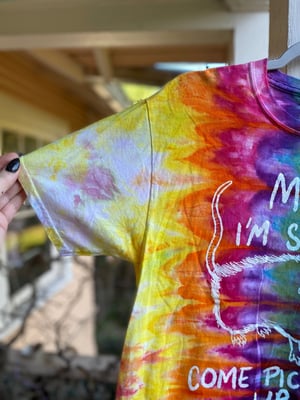 Image of MEDIUM Mom I'm Scared Come Pick Me Up Tie Dye Shirt 3