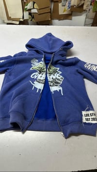 Image 6 of Distressed Blue Acid Wash  Guano $$ 2.0 hoodie 
