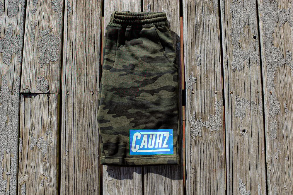 Cauhz™️ Royal Blue Logo Camo Sweat Shorts