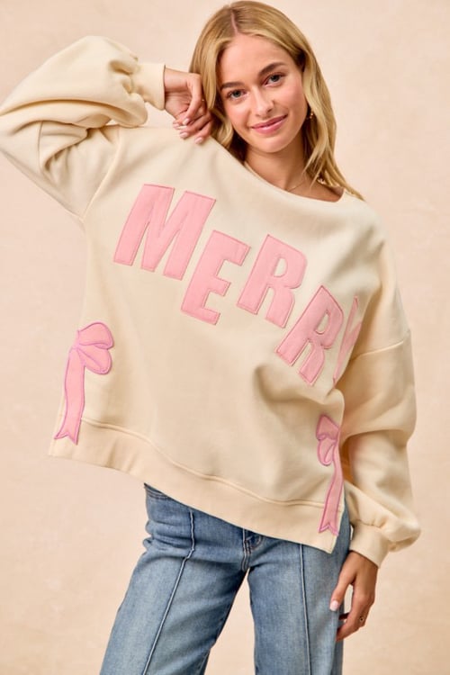 Image of Pink Merry Pink Bow Sweater