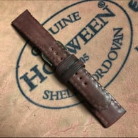 Image 2 of Ltd.Ed. Milled Col.8 Unglazed SECRET STITCHING Horween Shell Cordovan Watch Strap