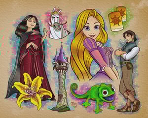 Image of 11”x14” Disney Inspired Tattoo Flash Std Cardstock 10 Sheet Set