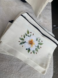 Image 1 of Bee & Blossom Canvas Zipper Bag 🐝🌸