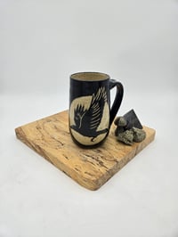 Image 1 of Black Full Moon Crow Mug