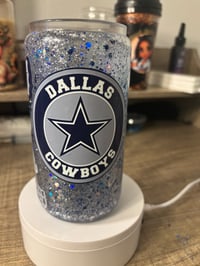 Image 3 of Dallas Cowboys glass mug 