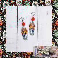 Floral DOTD Coffin Earrings