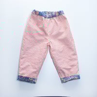 Image 4 of Reversible trousers- floral squiggle (ready to ship 6-9M)