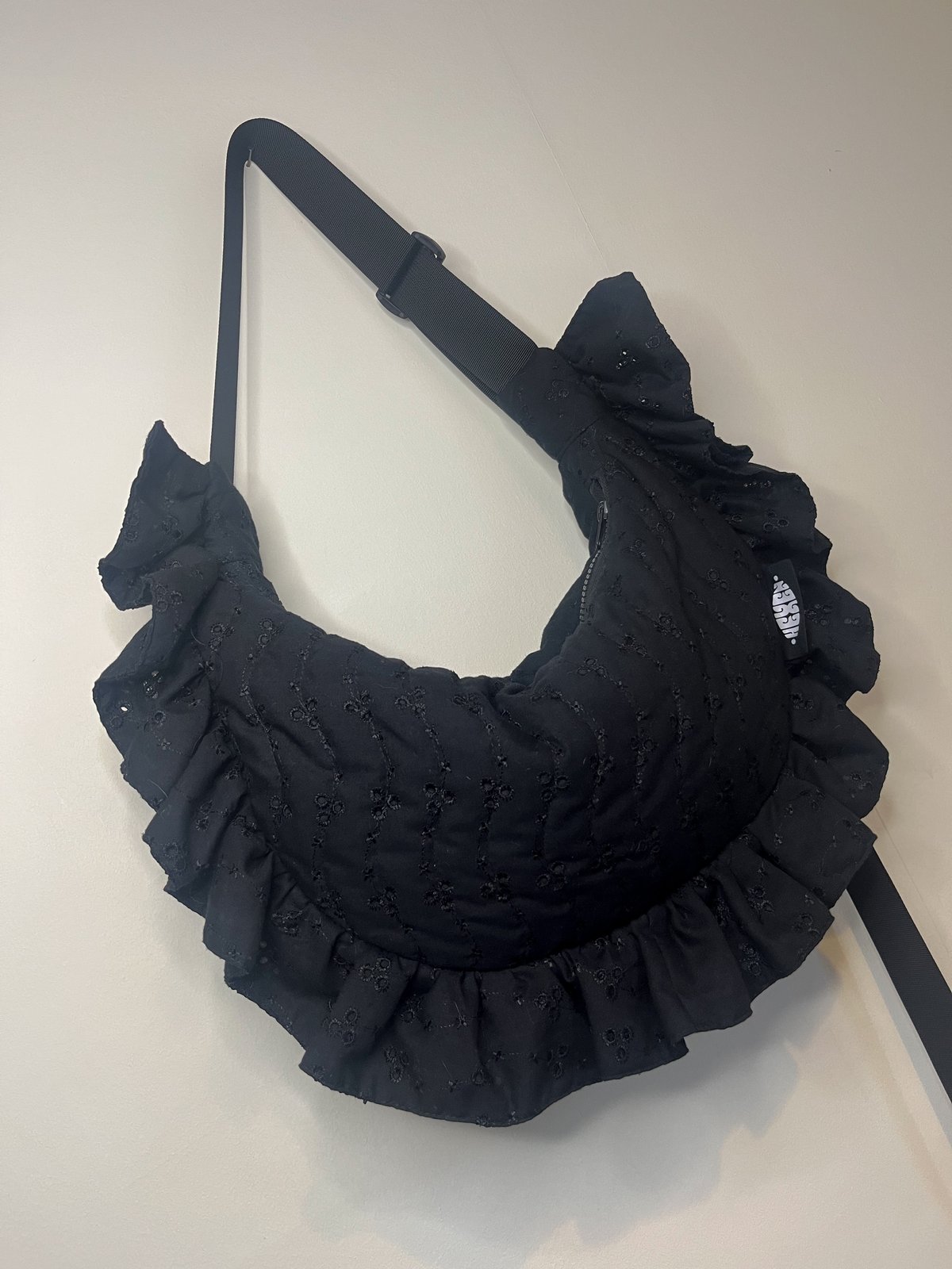 SAMPLE SALE Black Frill Bag 