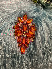 XL ORANGE LEAF BROOCH