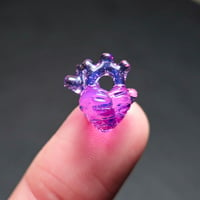 MINIATURE ANATOMICAL HEART PENDANT 3 GOLD AMETHYST OVER PURPLE LILAC (HALF OFF)