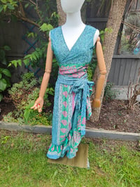 Image 7 of Pasha Co ord set top and frill wrap skirt - Jade green Pink