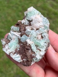 Image 4 of Green Apophyllite, Scolecite & Chalcedony Specimen | India #3039