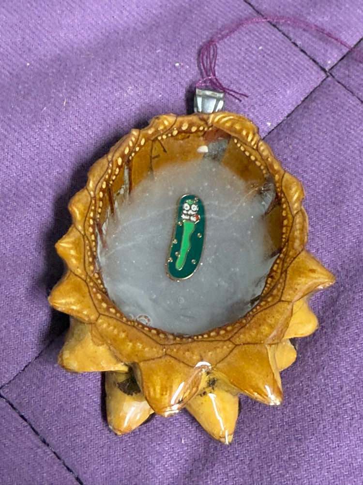 Image of Pickle Rick Pinecone Charm | Handmade PNW Resin Jewelry | #98