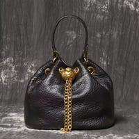 Image 1 of RF Genuine Leather Women's Crossbody Bucket Bag 