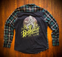 Upcycled “Beetlejuice/Keaton” t-shirt flannel