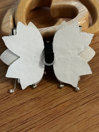 Image 4 of Designer Inspired Teal, Silver, and Teal Tumbler Straw Topper Bow