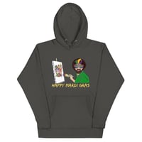 Image 3 of Happy Mardi Gras (Bob Ross) Unisex Hoodie