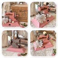 Image 3 of Vintage Child's pink toy sewing machine