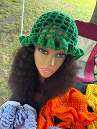 Image 1 of Ruffle Mesh Hat