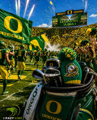 Image 3 of Oregon DUCKS custom Golf Club Cover hand knit logo College football fan  gift