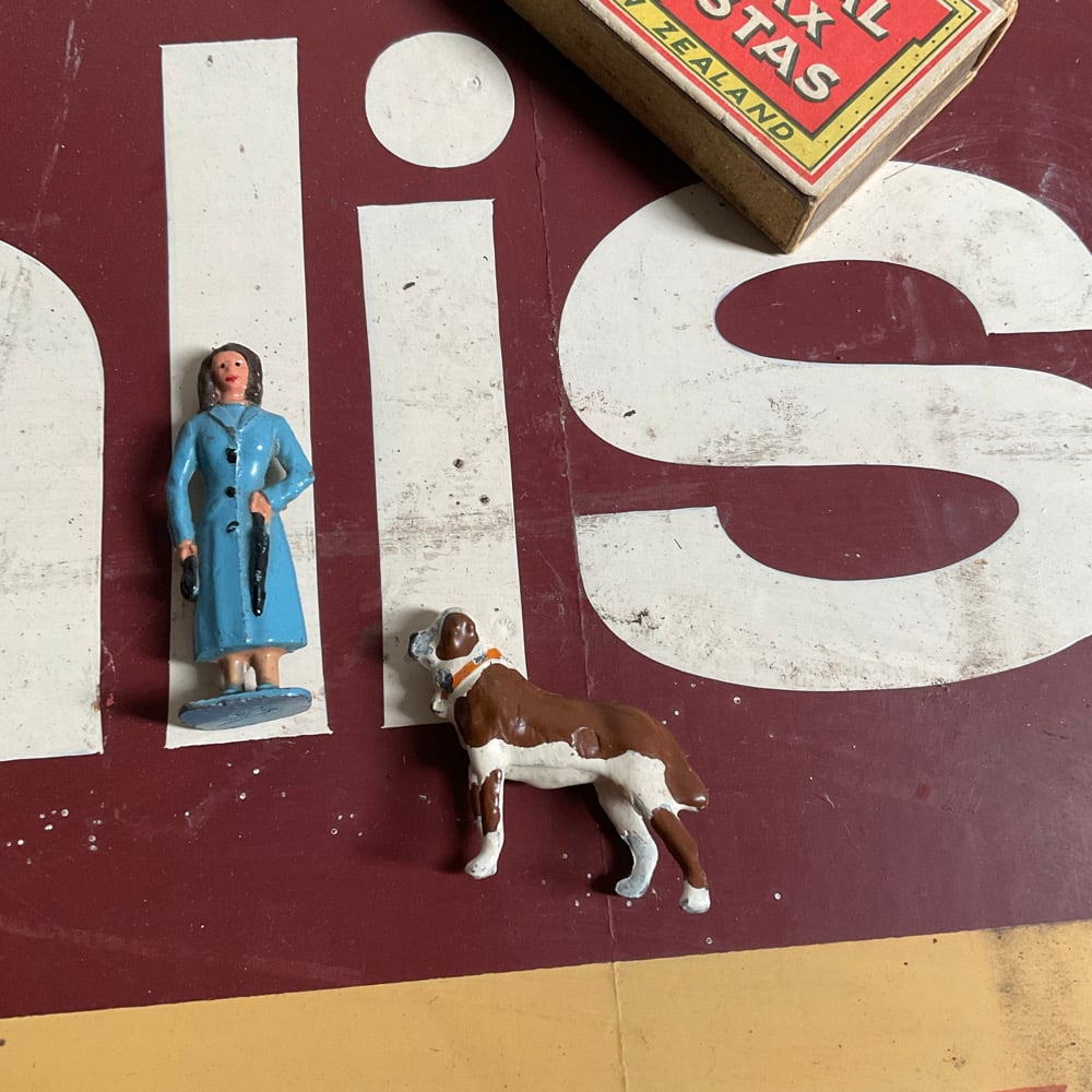 Image of Woman With St Bernard & Matchbox 