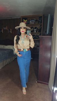 Image 8 of Long Denim Skirt 