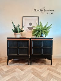Image 5 of Pair of Nathan Bedside Tables / Cabinets in Black