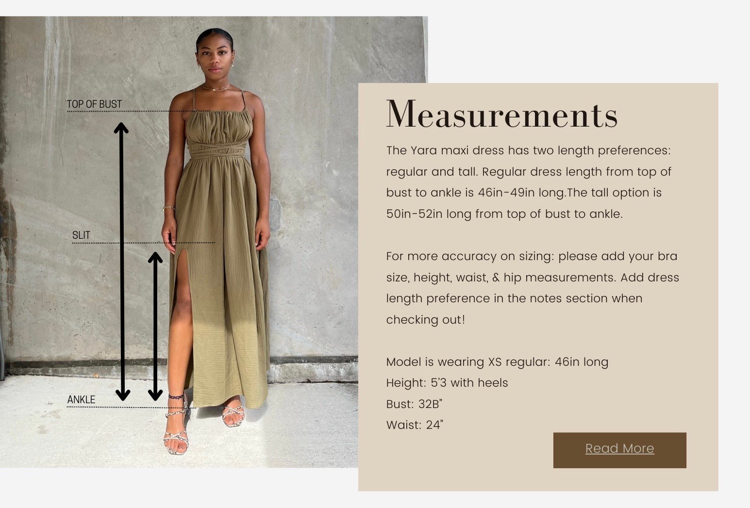 Maxi Dress Length Chart