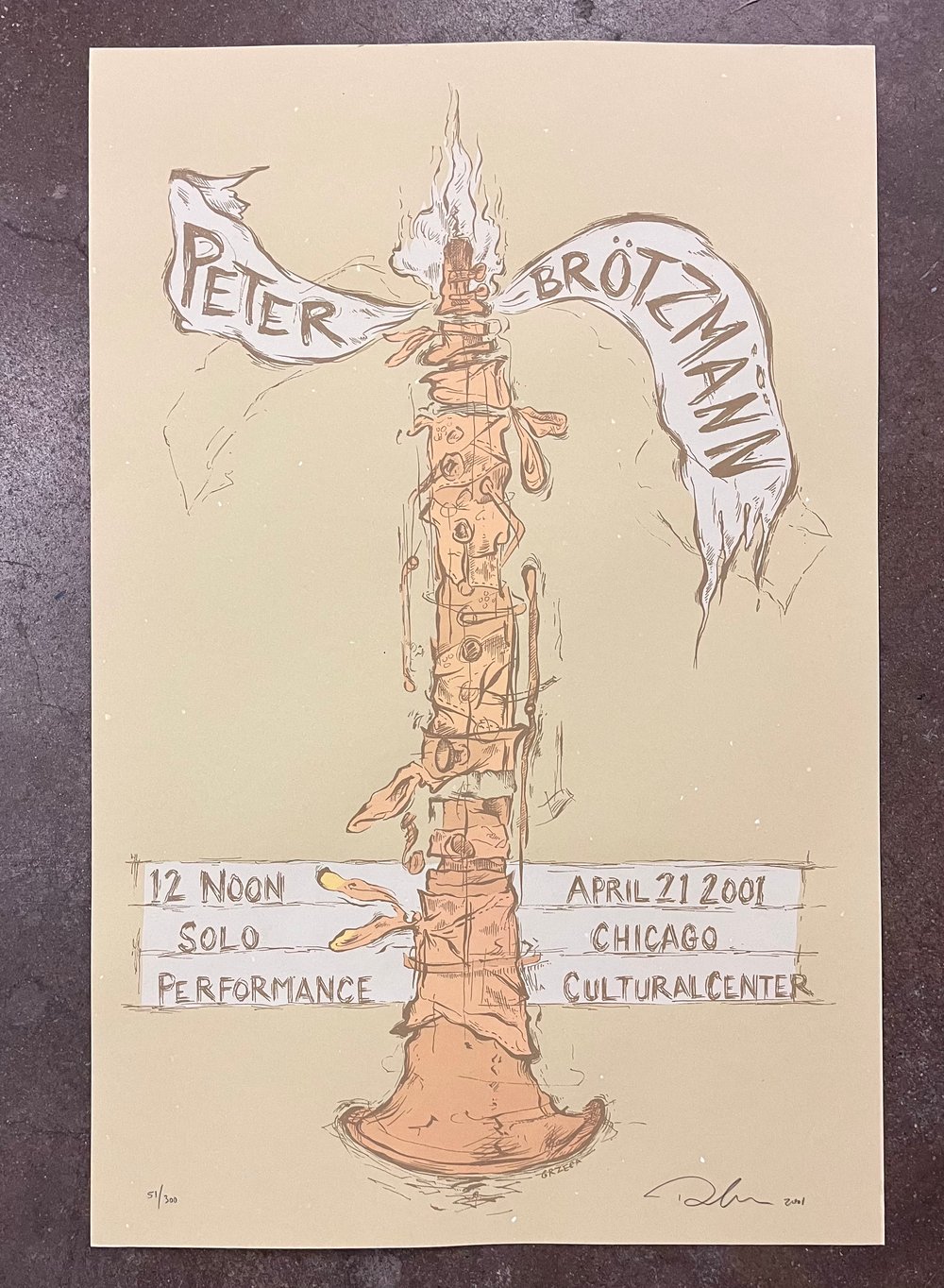 Peter Brötzmann Solo Chicago poster 2001
