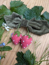Image 1 of Velvet Strawberry Hair Clip