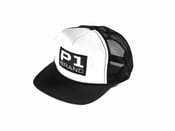 Image of "Badged" Trucker Hat, Black/White (P1B-T0501)