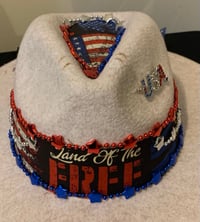 Image 1 of 4th Of July Fedora Wide Brim Hat