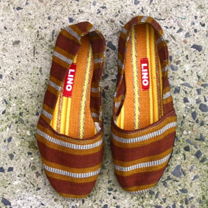Image of Brown/Yellow Striped Espadrille