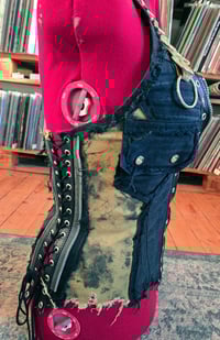 Image 5 of Frayed denim halterneck vest