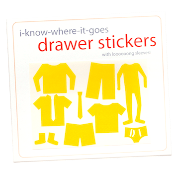 Image of Drawer Organizer Stickers - Boys with Long Sleeved Shirt