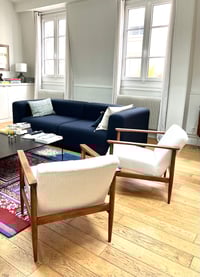 Image 10 of Fauteuil M velours ivoire