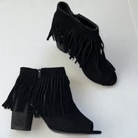 Image 2 of CARLOS SANTANA Jasper black suede fringe shoes