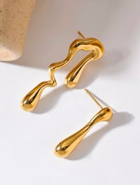Image 3 of MISMATCH GOLD DRIP EARRINGS 